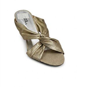 Gold Metallic Slip On Heels